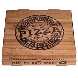 Caja de pizza 30 x 30 x 4 Kraf "Delicious" (100 und)