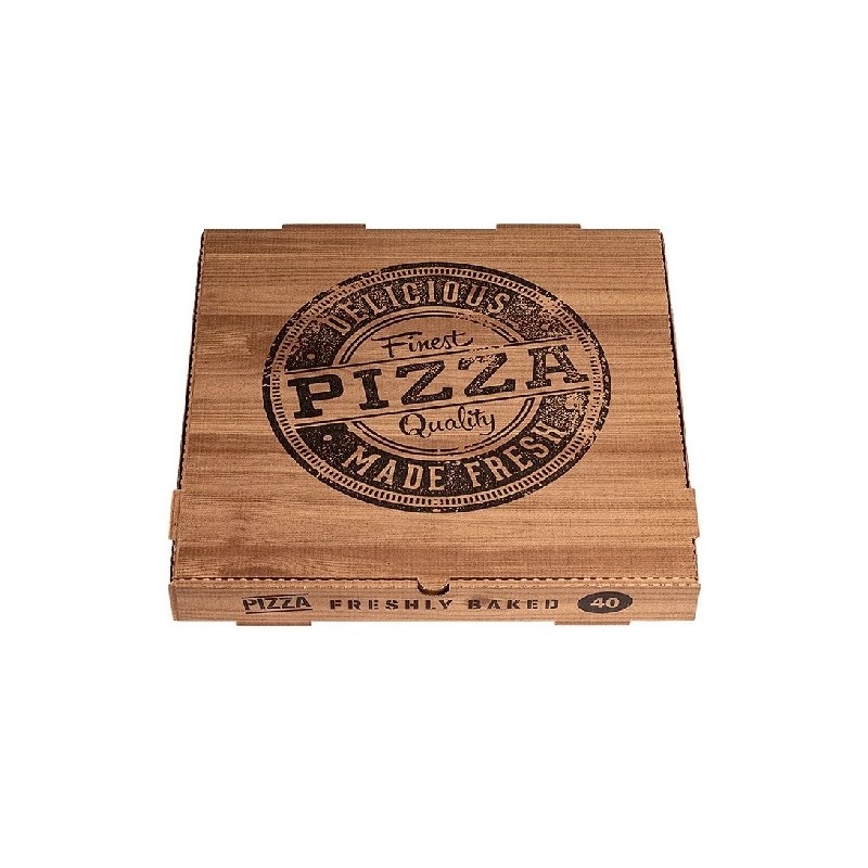 Caja de pizza 33 x 33 x 4 Kraf "Delicious" (100 und)