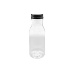 Botella Pet transp + tapa rosca negra 250 ml (48 uds)(6)