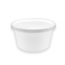 Tarrina PP microondas redonda blanca 450 cc (50 und)(12)