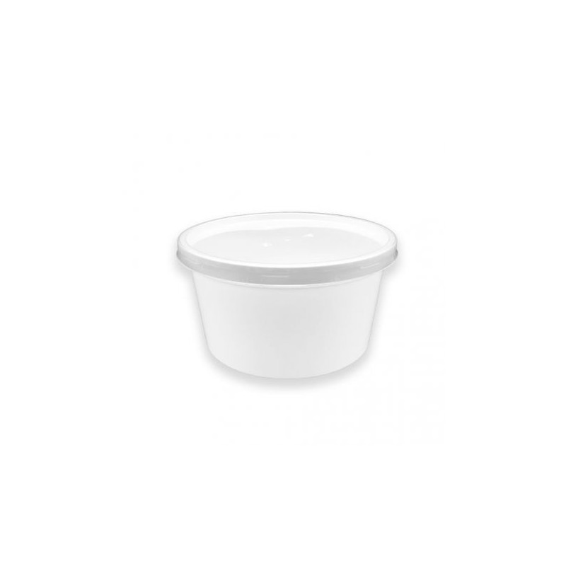 Tarrina PP microondas redonda blanca 450 cc (50 und)(12)