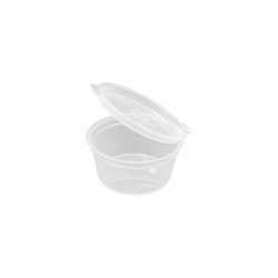 Tarrina PP c/tapa bisagra, transp. 30 cc (50 und)(20)