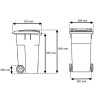 Contenedor plástico c/ruedas 120 L (Sin Pedal)
