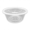 Tarrina PP microondas redonda transparente 750 cc + tapas (50 und)(6)