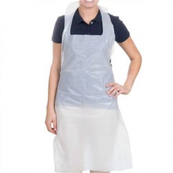 Delantal plástico 75 x 120 cm blanco (100 und)(10)