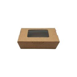 Caja Kraft C/Ventanas 135 x 85 x 40 mm  500 ml (50 und)(12)