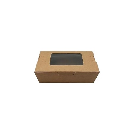 Caja Kraft C/Ventanas 135 x 85 x 40 mm  500 ml (50 und)(12)