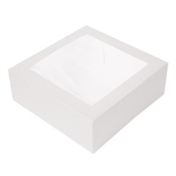 Caja tarta 28x28x10 cm (25 und) Blanca c/ventana (4)