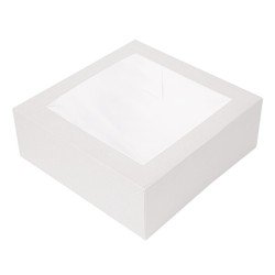 Caja tarta 28x28x10 cm (25 und) Blanca c/ventana (4)