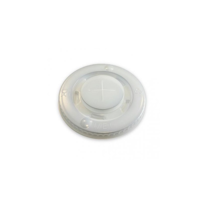 Tapa plana XPS  C/Cruz Vaso Papel Blanco 12/16 OZ  90 mm(100 und)(20)
