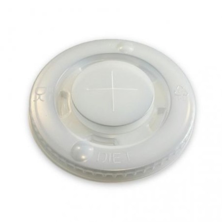 Tapa plana XPS  C/Cruz Vaso Papel Blanco 12/16 OZ  90 mm(100 und)(20)