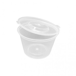 Tarrina PP c/tapa bisagra, transp. 120 cc (50 und)(10)