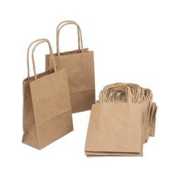 Bolsa Papel Kraft C/asa rizada 18x8x24 (50 uds)(5)