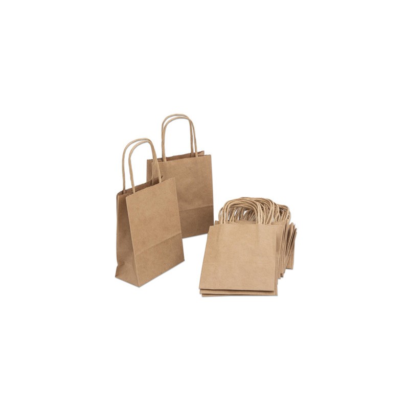 Bolsa Papel Kraft C/asa rizada 18x8x24 (50 uds)(5)