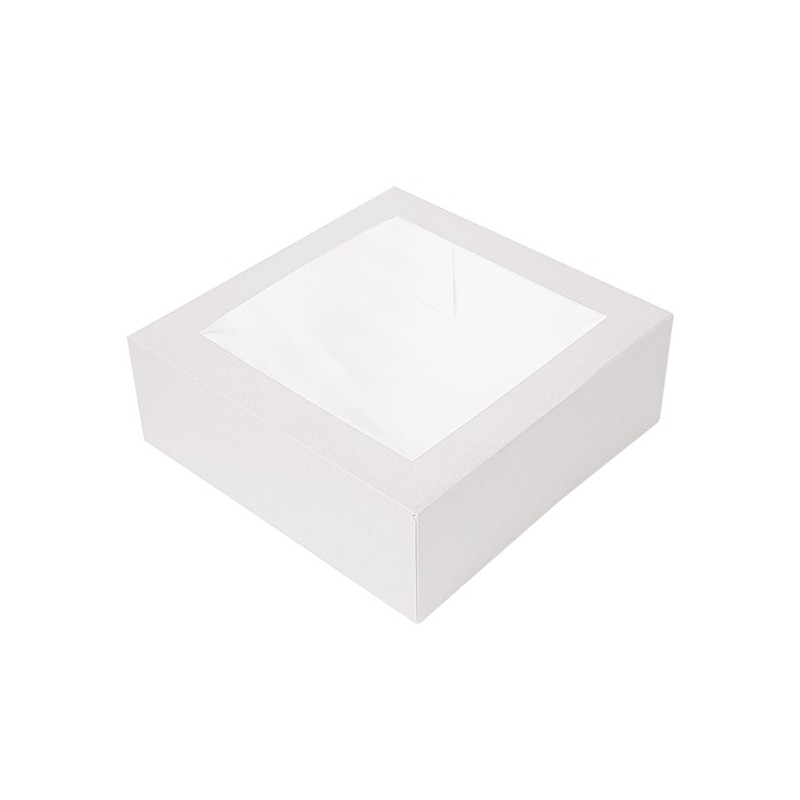 Caja Tarta 18x18x7.5 cm (25 und) Blanca c/ventana (8)
