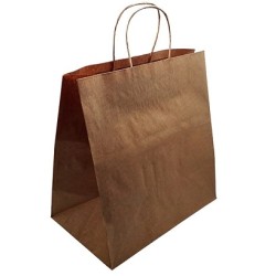 Bolsa Papel Kraft C/asa rizada 27x16x26,5 (50 und)(5)
