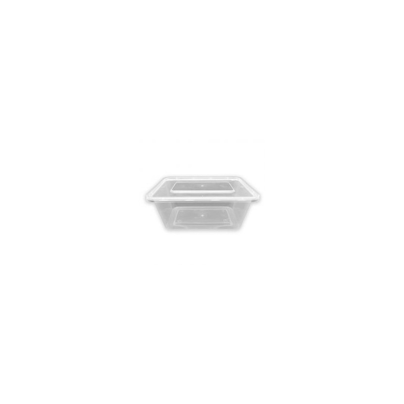 Tarrina PP microondas rectangular 1000 cc + tapas 170x118x70 mm (50 und)(6)