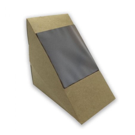Envase sandwich kraft con ventana pequeño 123 x 123 x 52 cm (50 und)(10)