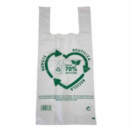 Bolsa Asa 42 x 50 Blanco  Rec 70% Mat. Reciclado G200 (100 uds)(9)