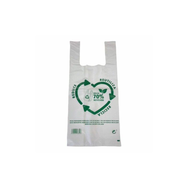 Bolsa Asa 48 x 60 Blanco Rec 70% Mat. Reciclado G200 (100 und)(8)