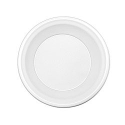Plato PS Reutilizable Blanco Hondo 21 cm (25 uds)(20)