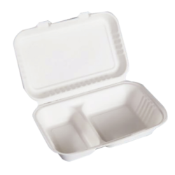 Envase portapicnic/hamburguesa Caña de Azúcar 2 comp 230 x 155 (50 uds)(10)