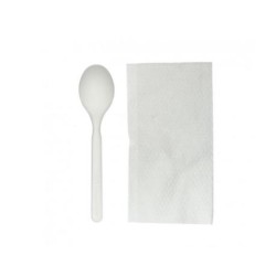 Set Cucharilla reutilizable + servilleta (500 und)