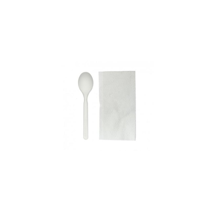 Set Cucharilla reutilizable + servilleta (500 und)