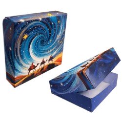 Caja Tarta / Roscón 26 x 26 x 8 cm Magic Blue (25 uds)