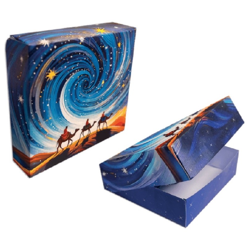 Caja Tarta / Roscón 26 x 26 x 8 cm Magic Blue (25 uds)