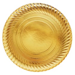 Plato cartón estriado 32 cm ORO (50 uds)