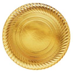 Plato cartón estriado 32 cm ORO (50 uds)