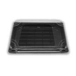 Envase Sushi PS 217 x 138 x 23 + Tapa PS Transparente Antivaho 219 x 140 x 33 mm (50 uds)(10)
